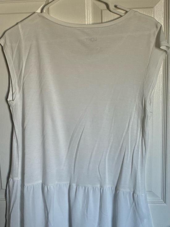 LOFT Tops - LOFT White Short-Sleeve Peplum Tunic Top